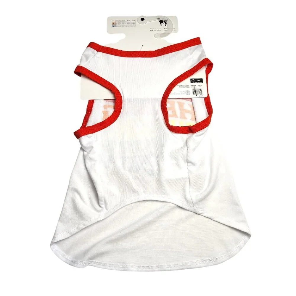 Sonoma Spiritual Pride Large Dog Tank Top Red and White Rainbow Text